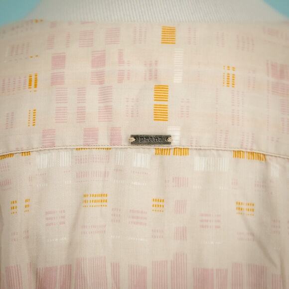 Prana Size XL Abstract Print V Neck Long Sleeve Tecel Lyocell Top Blouse Shirt - Picture 2 of 7